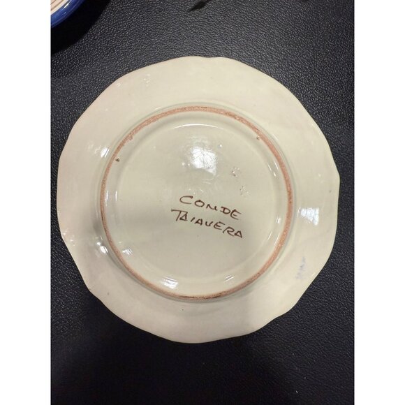 Conde Talavera Vintage Mexican Hand-Painted 4-Piece Cup & Saucer Set Floral Desi - Picture 7 of 16